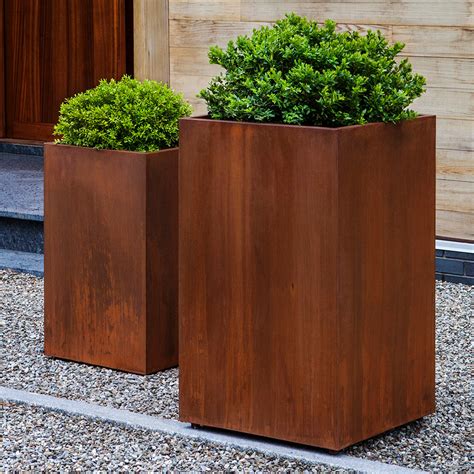 indoor planters boxes decorative metal|rustic metal planter boxes.